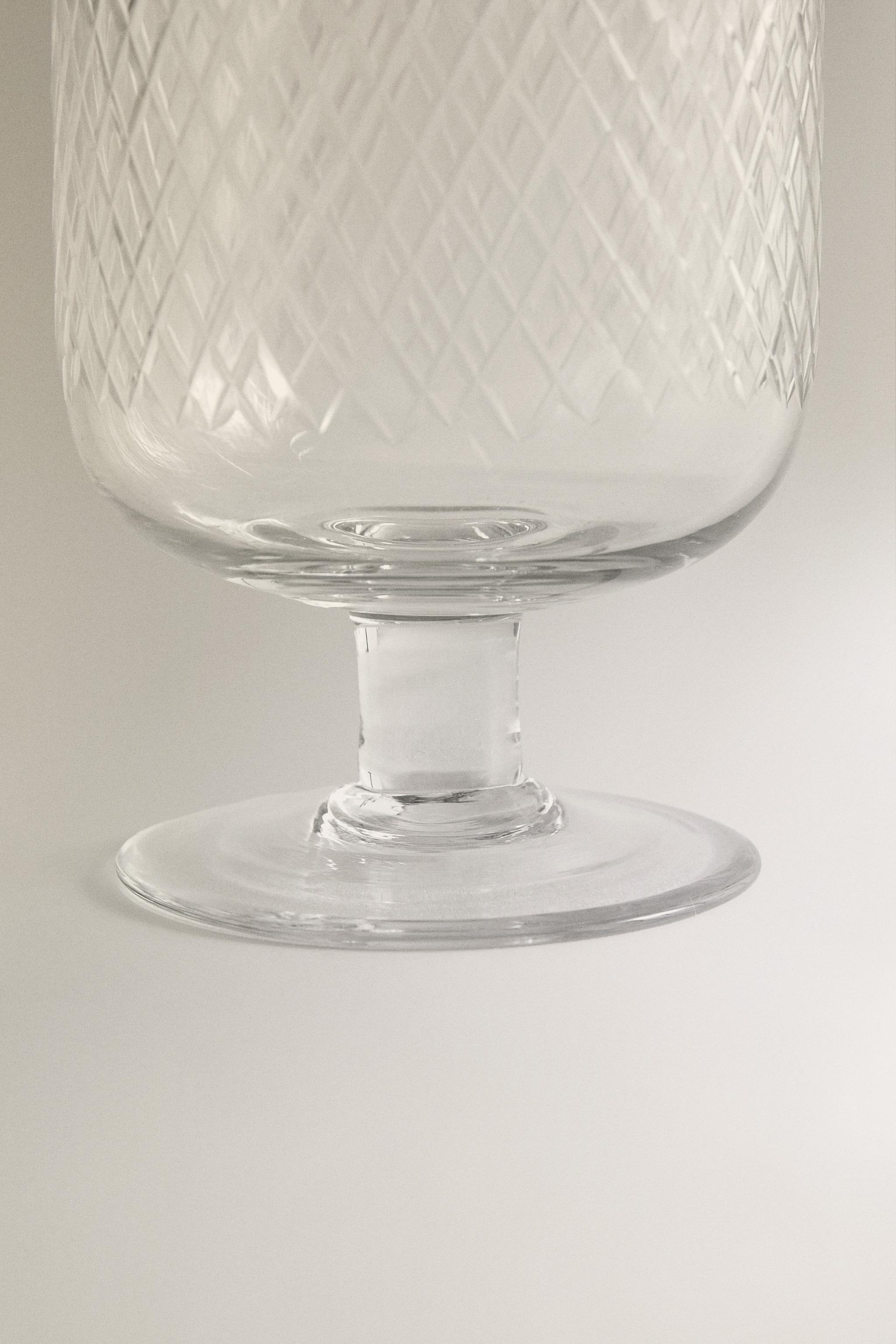 CARVED GLASS GOBLET